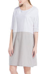 Abito In Lino Grezzo ColorBlock
