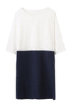 Abito In Lino Grezzo ColorBlock
