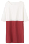 Abito In Lino Grezzo ColorBlock