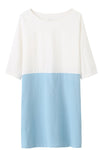 Abito In Lino Grezzo ColorBlock