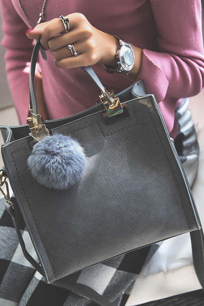 Borsa Tote con Pom Pom