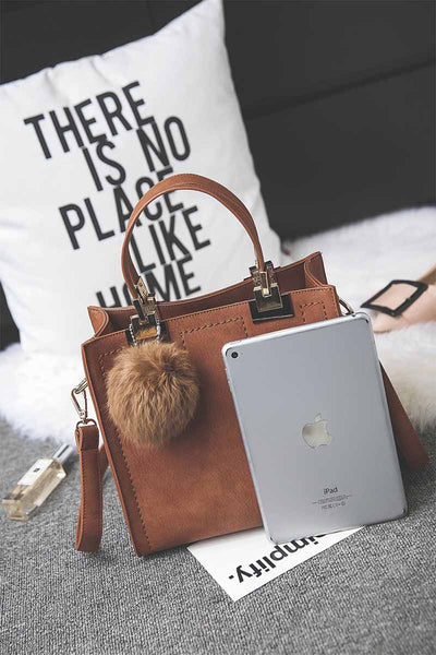 Borsa Tote con Pom Pom