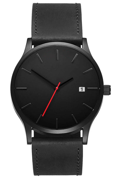 Orologio Classico in Pelle Nero