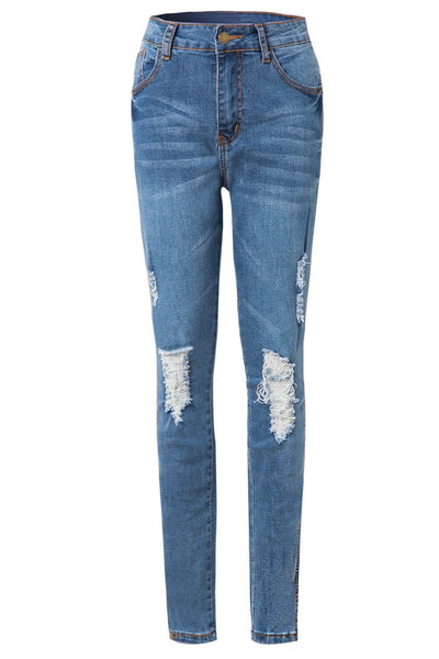 Jeans Strappati Lunghezza Caviglia