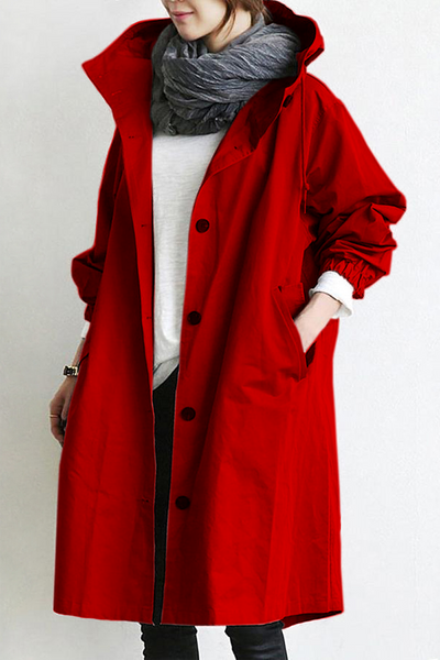 GIACCA A VENTO OVERSIZED PER LA PIOGGIA RESISTENTE ALL'ACQUA CON CAPPUCCIO