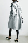 GIACCA A VENTO OVERSIZED PER LA PIOGGIA RESISTENTE ALL'ACQUA CON CAPPUCCIO