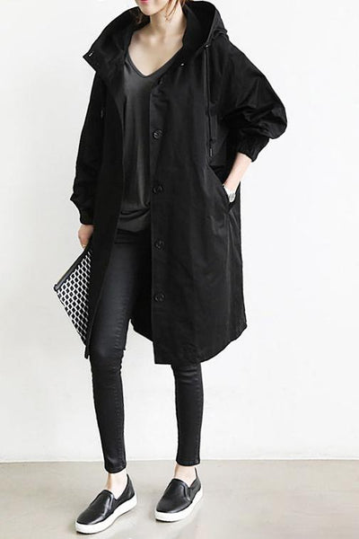 GIACCA A VENTO OVERSIZED PER LA PIOGGIA RESISTENTE ALL'ACQUA CON CAPPUCCIO